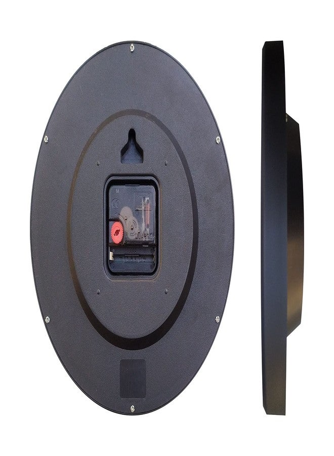 ناتشورال ساعة حائط دائرية الشكل من ناتشوريل، مصنوعة من البلاستيك والزجاج، للمنزل - إطار أسود (وردي) - تناظرية، 24 سم، 35 مم - Image 4